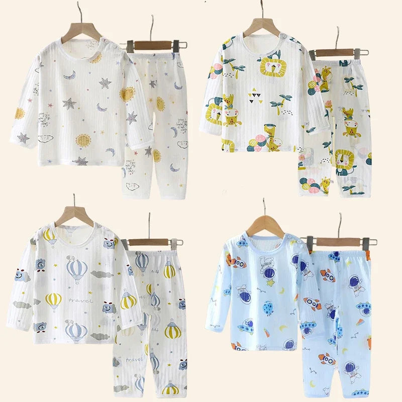 Children Sets Cotton Kids Clothes Long/Short Sleeve Home Sleepwear Children'S Clothing Boy Girl Autumn Winter Tops Pants Suits