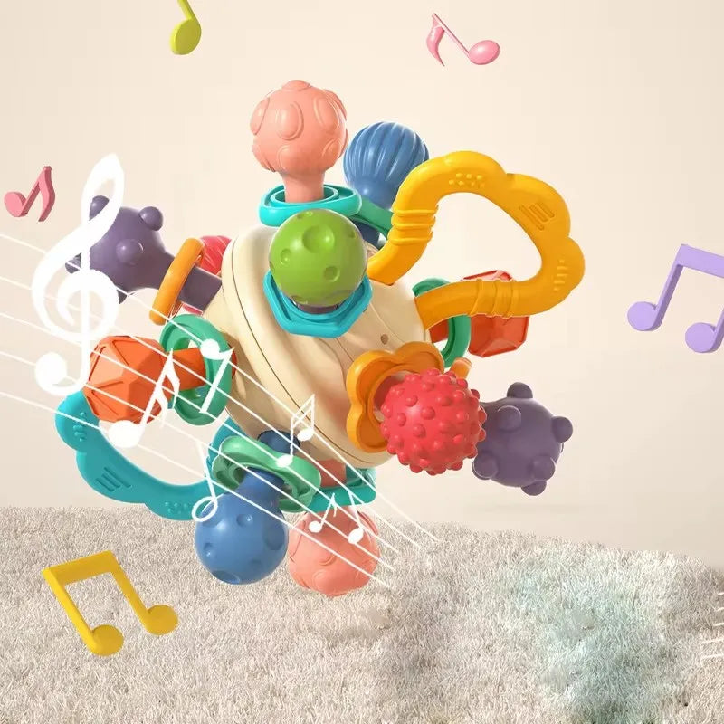 Baby Development Toys 0 6 12 Months Sensory Baby Teether Rattle Educational Baby Toys Soft Teething Toys Games for Babies 1 Year