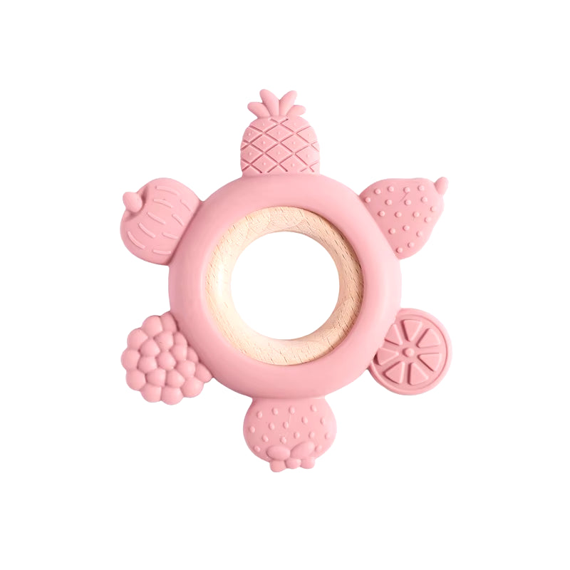 1Pc Silicone Teether,Food Grade Baby 0-12 Toys,Teething Ring Sensory Toys for Toddlers,Silicone Animal Soothing Toys Accessories