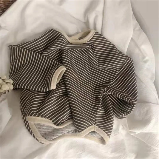 Cotton Children'S Clothing Long Sleeve T-Shirts Striped Baby Boy Girl Tops Casual Kids T-Shirt Autumn Spring Tee 1-8T