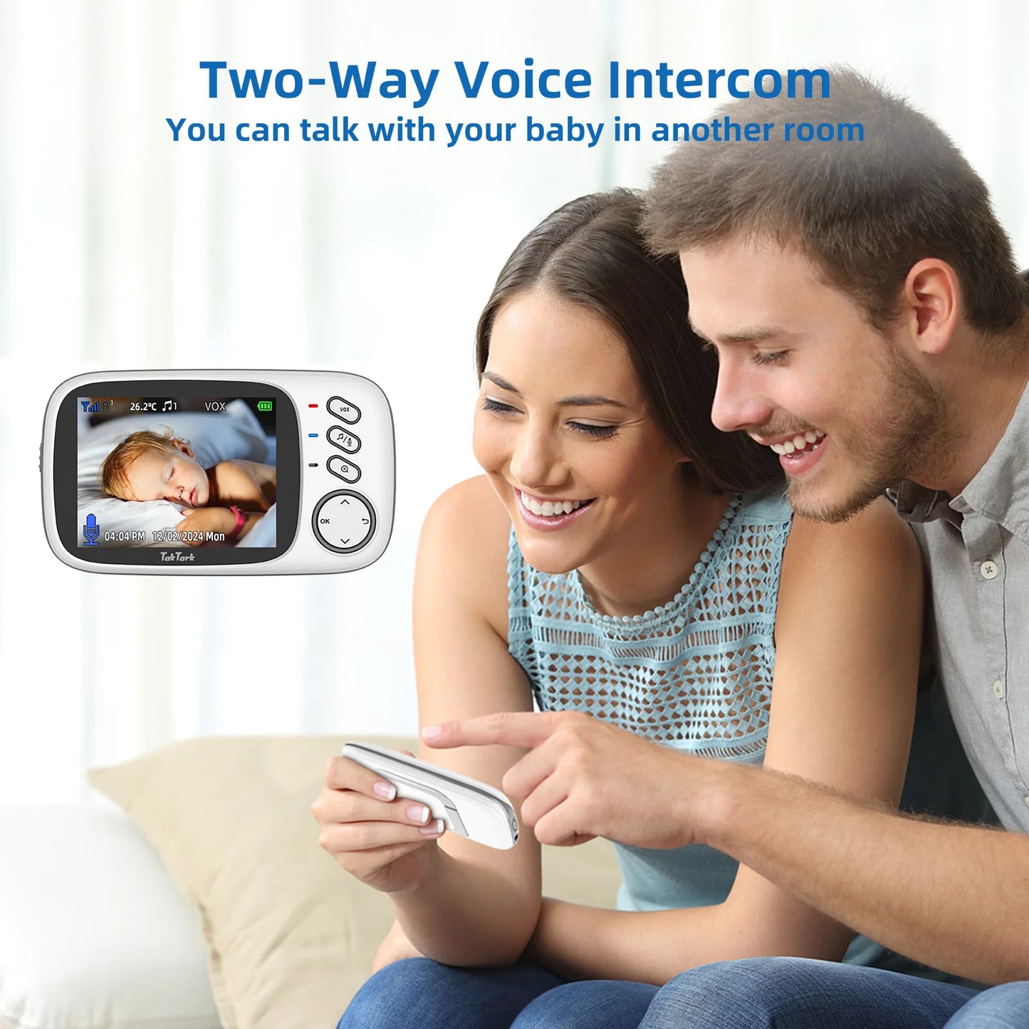 3.2 Inch Wireless Video Baby Monitor Auto Night Vision Two-Way Intercom Temperature Monitoring Surveillance Camera Nanny