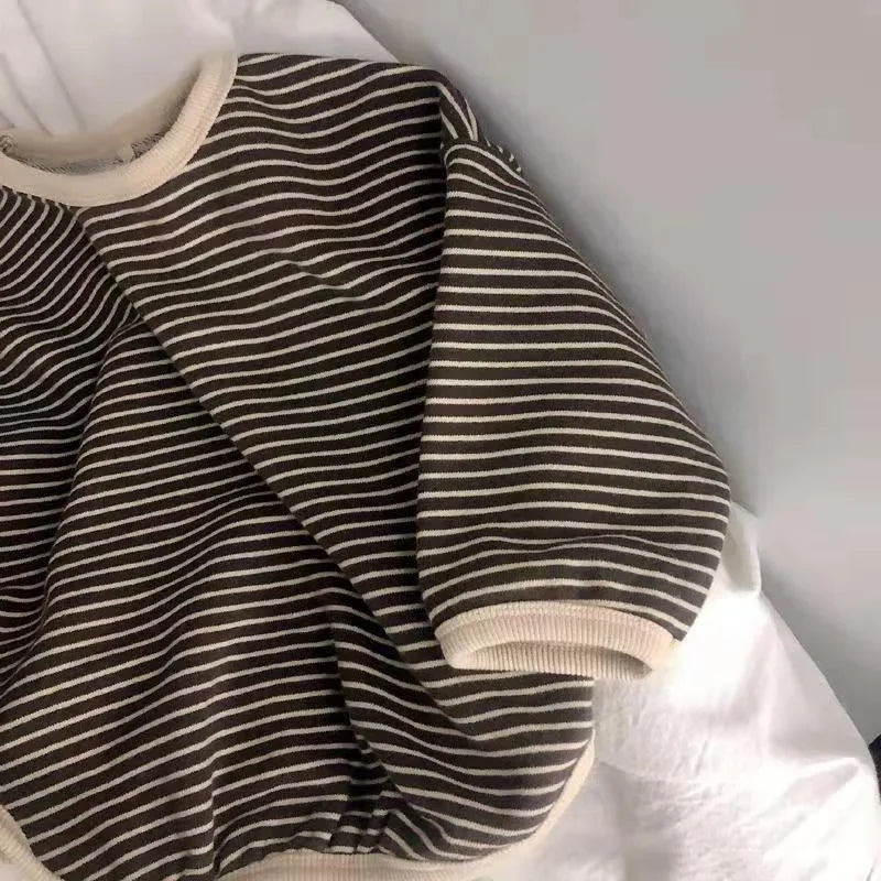 Cotton Children'S Clothing Long Sleeve T-Shirts Striped Baby Boy Girl Tops Casual Kids T-Shirt Autumn Spring Tee 1-8T