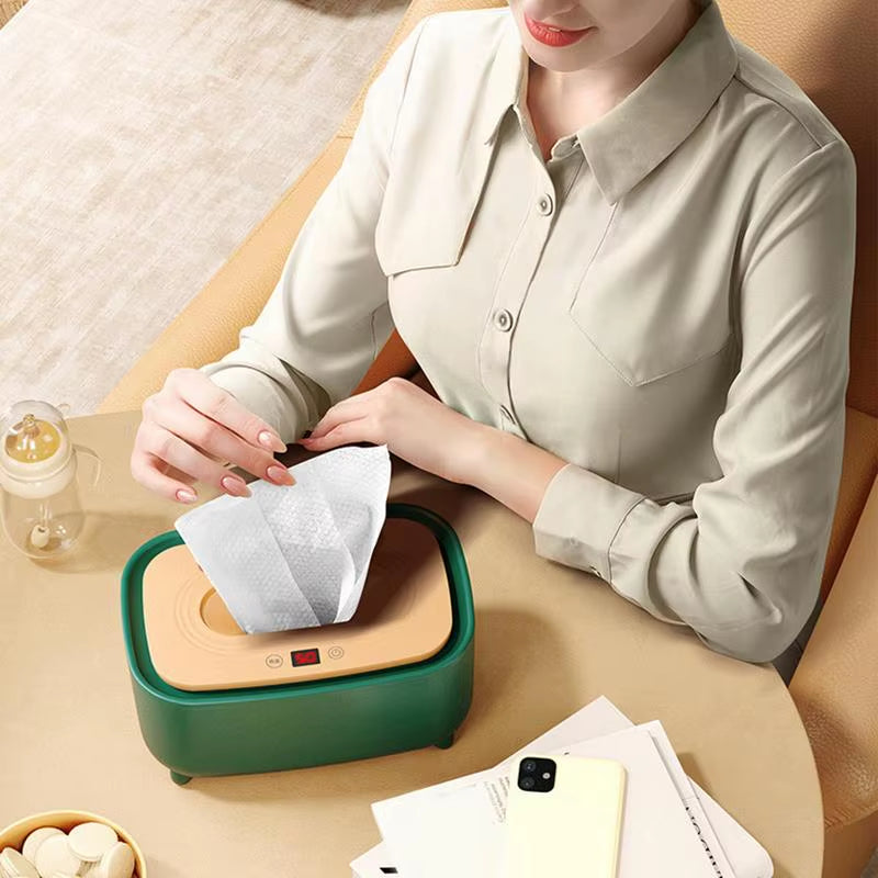 Baby Wet Wipe Warmer Smart Control Evenly Heated Low-Noise Toddler Diaper Wipe Dispenser Baby Supplies with Light for Business