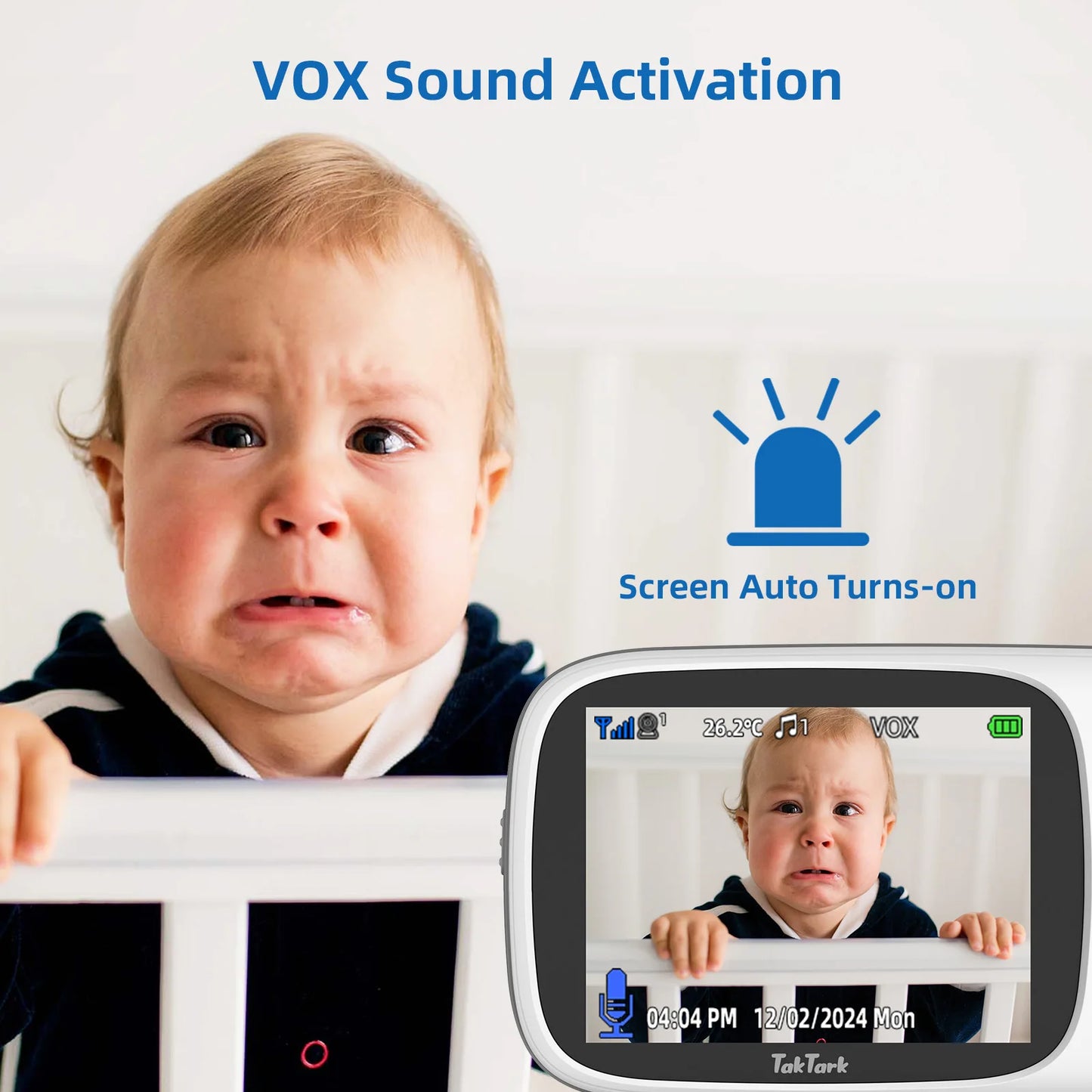 3.2 Inch Wireless Video Baby Monitor Auto Night Vision Two-Way Intercom Temperature Monitoring Surveillance Camera Nanny
