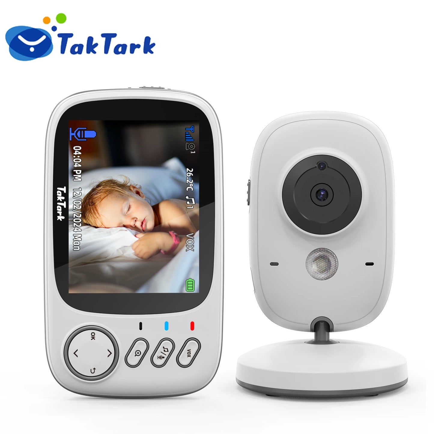 3.2 Inch Wireless Video Baby Monitor Auto Night Vision Two-Way Intercom Temperature Monitoring Surveillance Camera Nanny