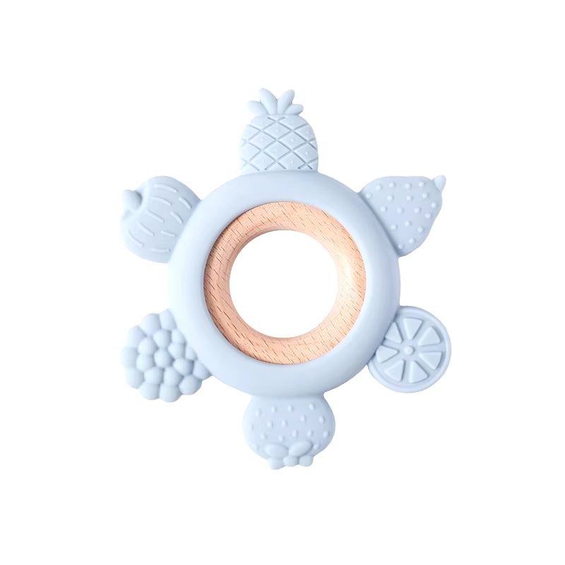1Pc Silicone Teether,Food Grade Baby 0-12 Toys,Teething Ring Sensory Toys for Toddlers,Silicone Animal Soothing Toys Accessories