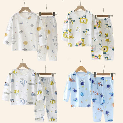 Children Sets Cotton Kids Clothes Long/Short Sleeve Home Sleepwear Children'S Clothing Boy Girl Autumn Winter Tops Pants Suits