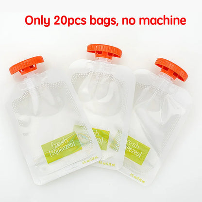 PANGDUBE BAby Complementary Food Squeeze Station with 10Pcs Squeeze Bags Baby Food Dispenser Machine Baby Food Mills
