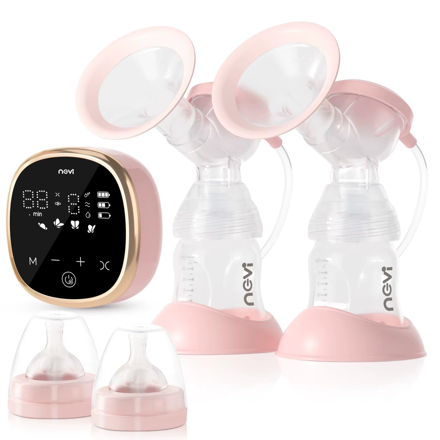 Double Electric Breast Pump, Portable Breast Pump Electric with 4 Modes 9 Levels,Led Display, 10Pcs Breastmilk Storage Bags