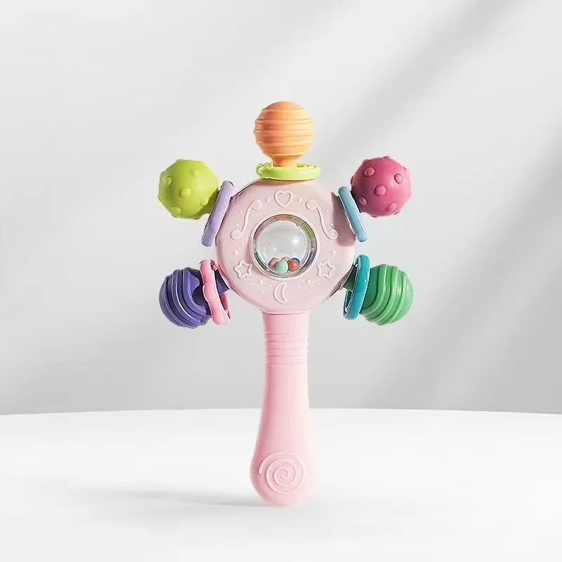 Baby Teething Toys Silicone Chew Teether Teethers for Babies Development Baby Rattle Newborn Infant Sensory Baby Toys 0-3-6-12 M