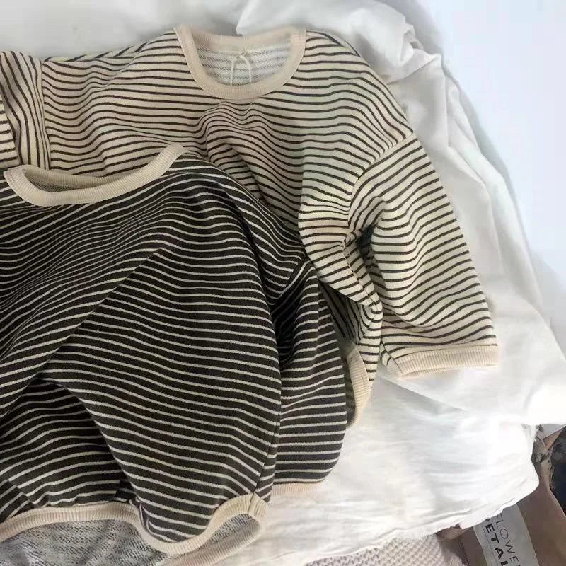 Cotton Children'S Clothing Long Sleeve T-Shirts Striped Baby Boy Girl Tops Casual Kids T-Shirt Autumn Spring Tee 1-8T
