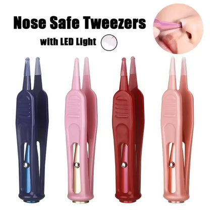 Digear Nose Infants Clean Booger Clip 1PC Baby Navel Safety Tweezers Safe Forceps Cleaning Supplies Forceps with LED Light