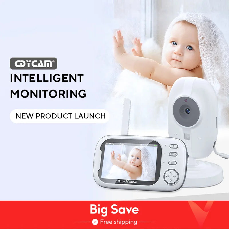 New 3.5 Inch Wireless Video Baby Monitor Night Vision Temperature Monitoring 2 Way Audio Talk Baby Nanny Security Camera