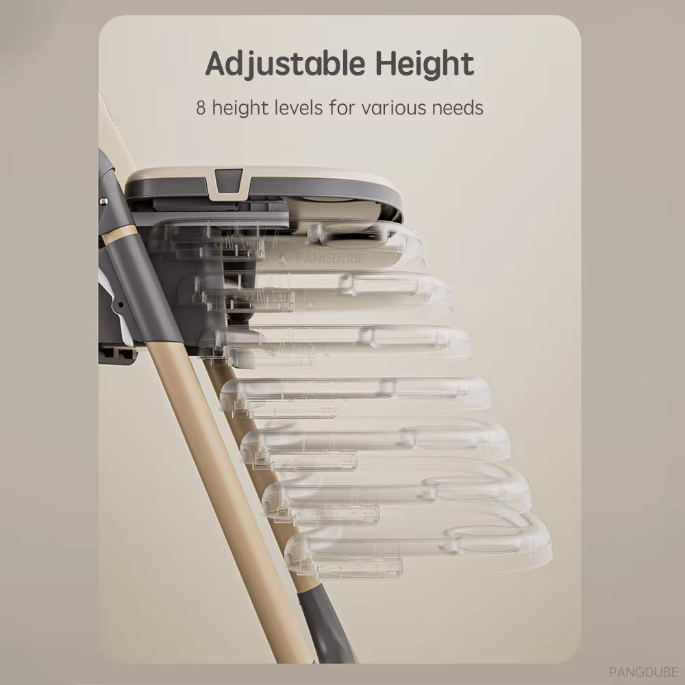 Baby High Chair for Feeding Reclining, Folding and Lifting Baby Eating Chair with Wheels High Chair for Babies Seats