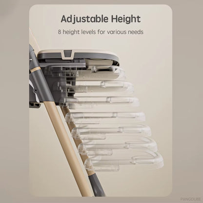 Baby High Chair for Feeding Reclining, Folding and Lifting Baby Eating Chair with Wheels High Chair for Babies Seats