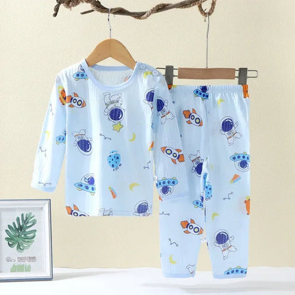 Children Sets Cotton Kids Clothes Long/Short Sleeve Home Sleepwear Children'S Clothing Boy Girl Autumn Winter Tops Pants Suits