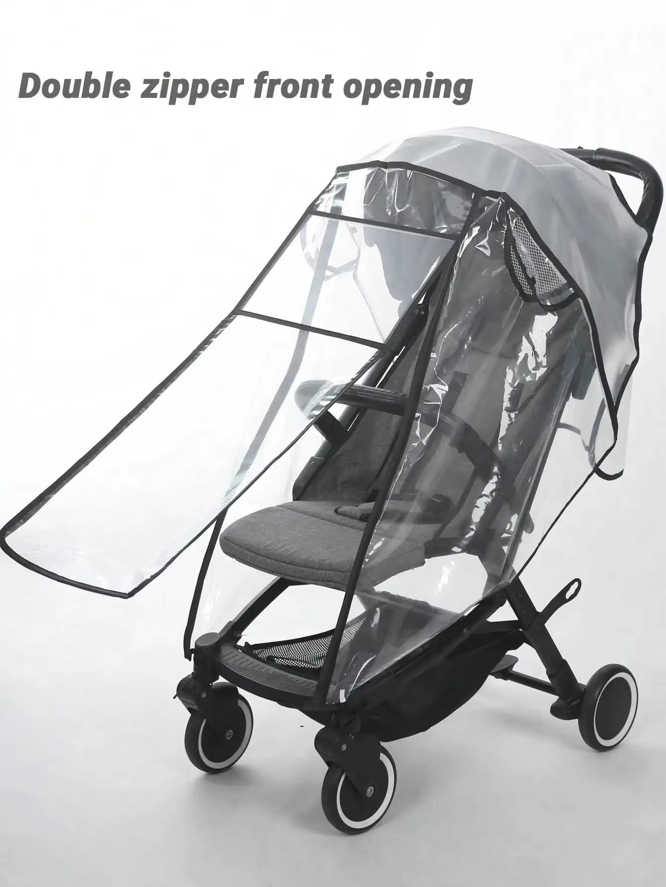 Baby Stroller Accessories Waterproof and Rainproof Cover Transparent Windproof and Dustproof Opened for Baby Stroller Raincoats