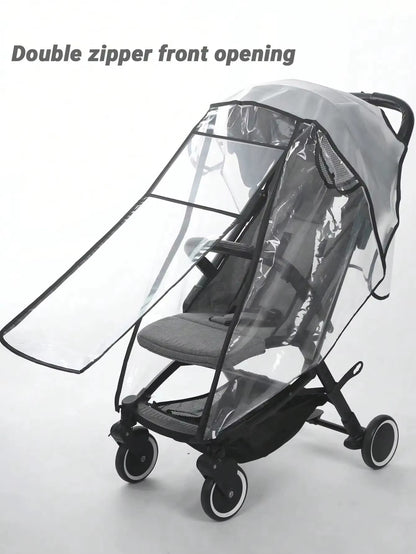 Baby Stroller Accessories Waterproof and Rainproof Cover Transparent Windproof and Dustproof Opened for Baby Stroller Raincoats
