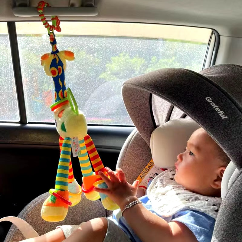 Baby Development Soft Giraffe Animal Handbell Rattle Plush Giraffe Toys / Baby Giraffe Animal Rattle Toys / Soft Giraffe Animal