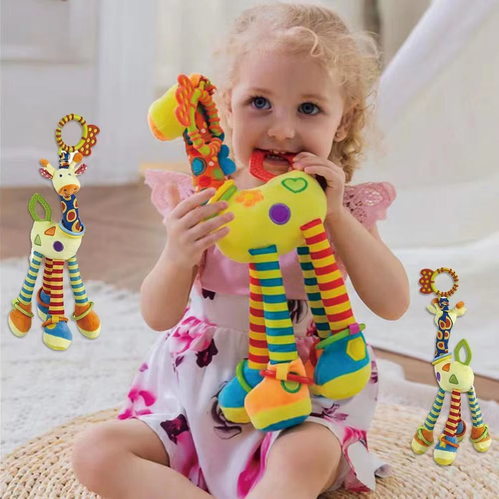 Baby Development Soft Giraffe Animal Handbell Rattle Plush Giraffe Toys / Baby Giraffe Animal Rattle Toys / Soft Giraffe Animal