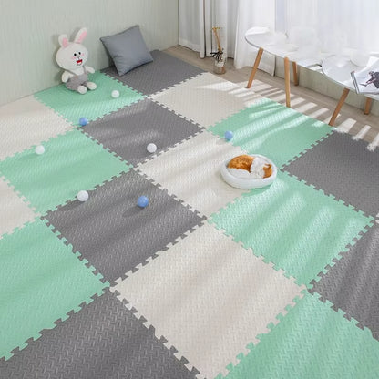 16Pcs Foam Baby Play Mat Puzzle Mat Kids Interlocking Exercise Tiles Rugs Puzzle Floor Tiles Toy Carpet Soft Carpet 30*30*1Cm