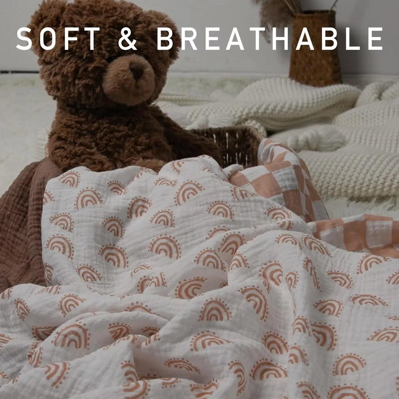 Baby Blanket Gauze Cotton Newborn Swaddle Swaddle Towel Four Seasons Bath Towel Swaddle to Prevent Startle Baby Towel Baby Bath