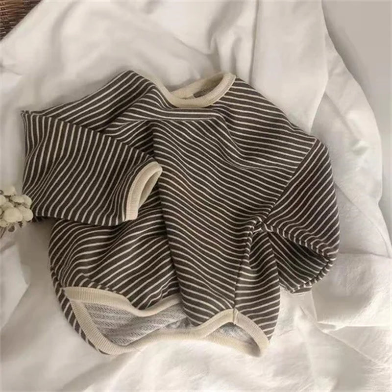 Cotton Children'S Clothing Long Sleeve T-Shirts Striped Baby Boy Girl Tops Casual Kids T-Shirt Autumn Spring Tee 1-8T