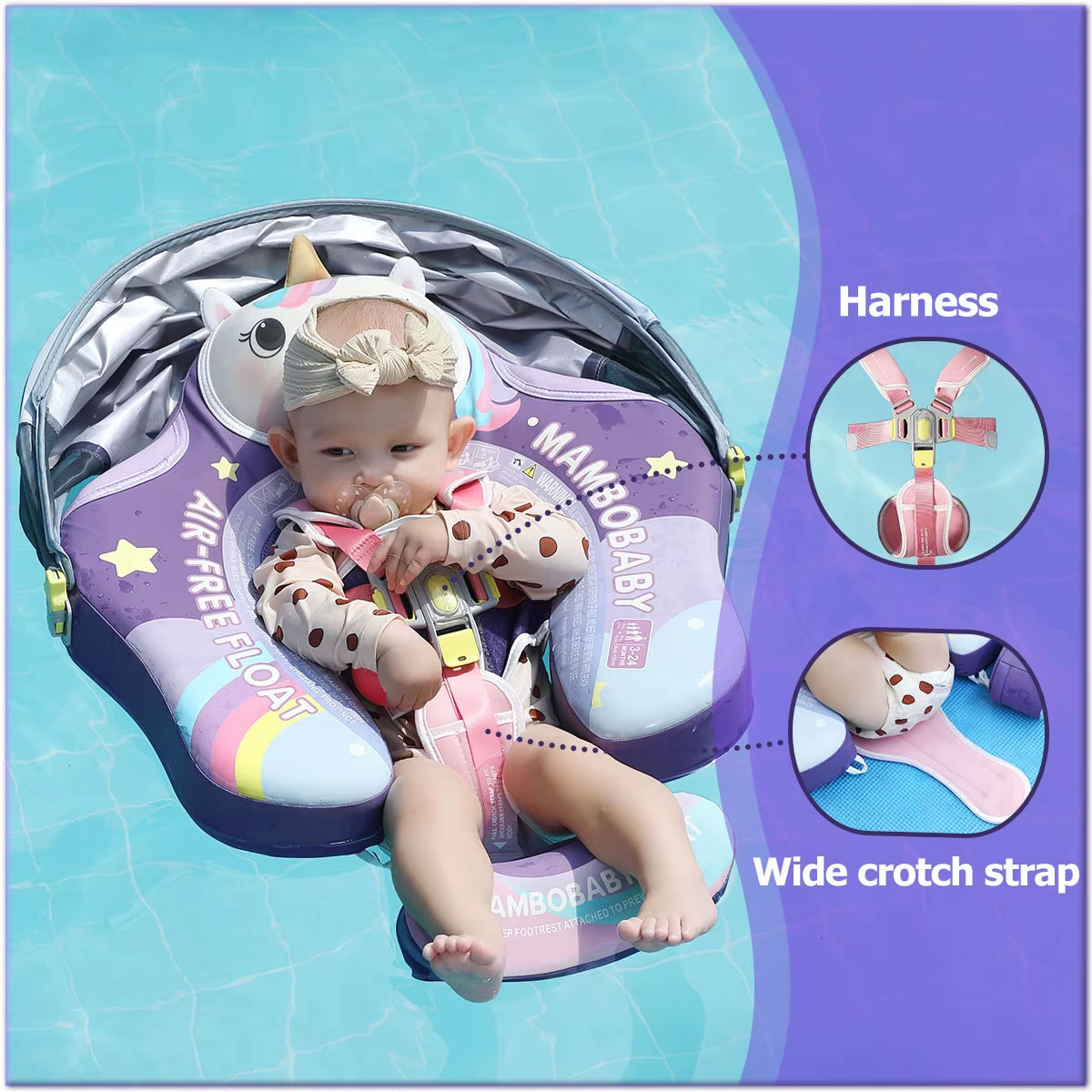 Float Safe Solid Core St-Unicorn B503-143-W-Z Comfort Always: Skin-Friendly Coat Baby Swimming Ring Toddler Pool Float