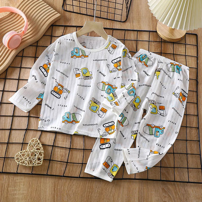 Children Sets Cotton Kids Clothes Long/Short Sleeve Home Sleepwear Children'S Clothing Boy Girl Autumn Winter Tops Pants Suits