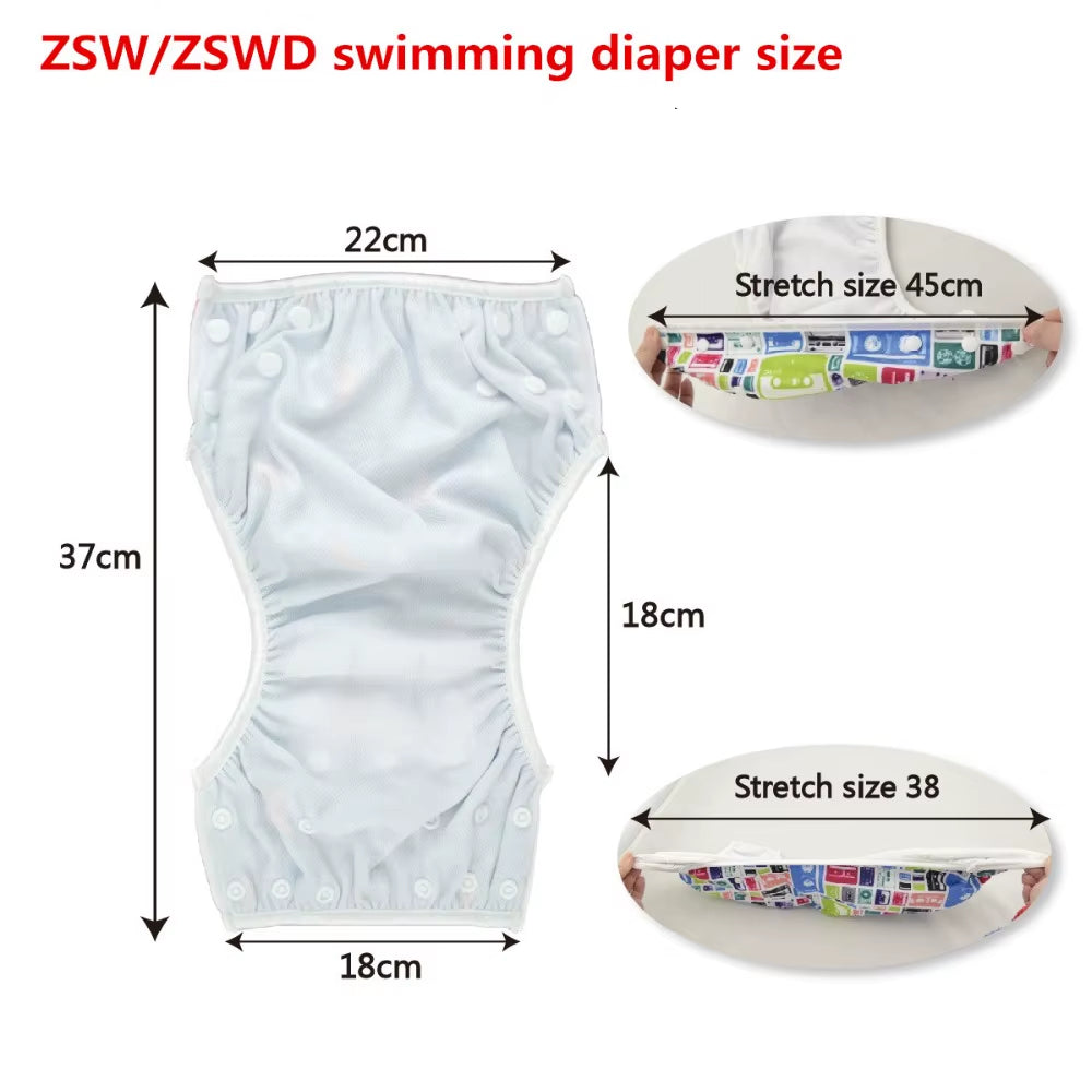 U Pick  Big Size Swim Diaper Swimsuit Cool Fashion Reusable Swim Nappy for Babies 0-3 Years Old