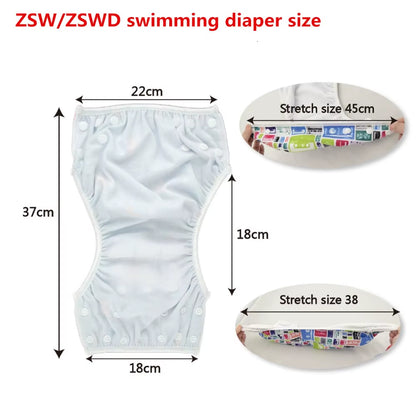 U Pick  Big Size Swim Diaper Swimsuit Cool Fashion Reusable Swim Nappy for Babies 0-3 Years Old