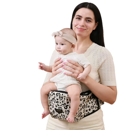 Baby Carrier Fashion Leopard Print Waist Stool Non-Slip Hip Seat Surface for 3-36Months Newborns & Toddlers