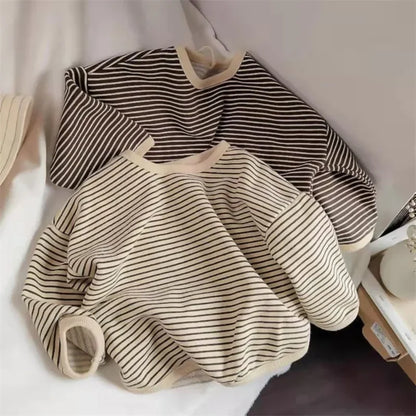 Cotton Children'S Clothing Long Sleeve T-Shirts Striped Baby Boy Girl Tops Casual Kids T-Shirt Autumn Spring Tee 1-8T