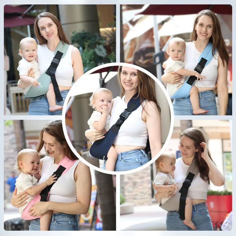 PANGDUBE 3-12 Months Baby Carrier Sling for Baby Carrying Bag Waist Stool Strap Easy Cross-Hug Baby Wrap Carrier