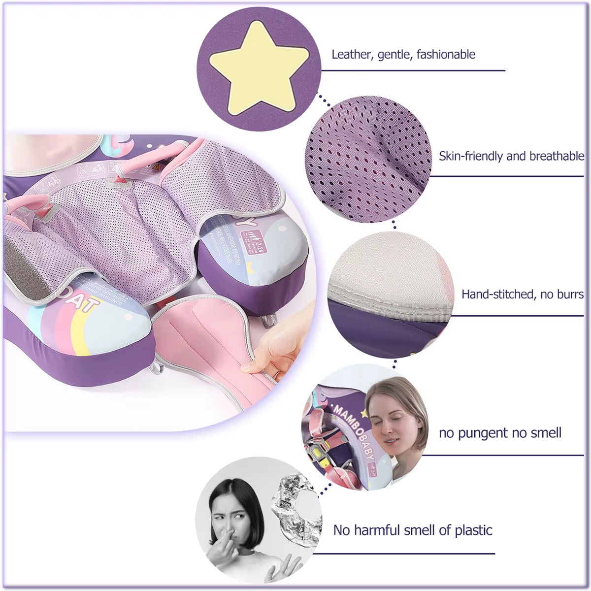 Float Safe Solid Core St-Unicorn B503-143-W-Z Comfort Always: Skin-Friendly Coat Baby Swimming Ring Toddler Pool Float
