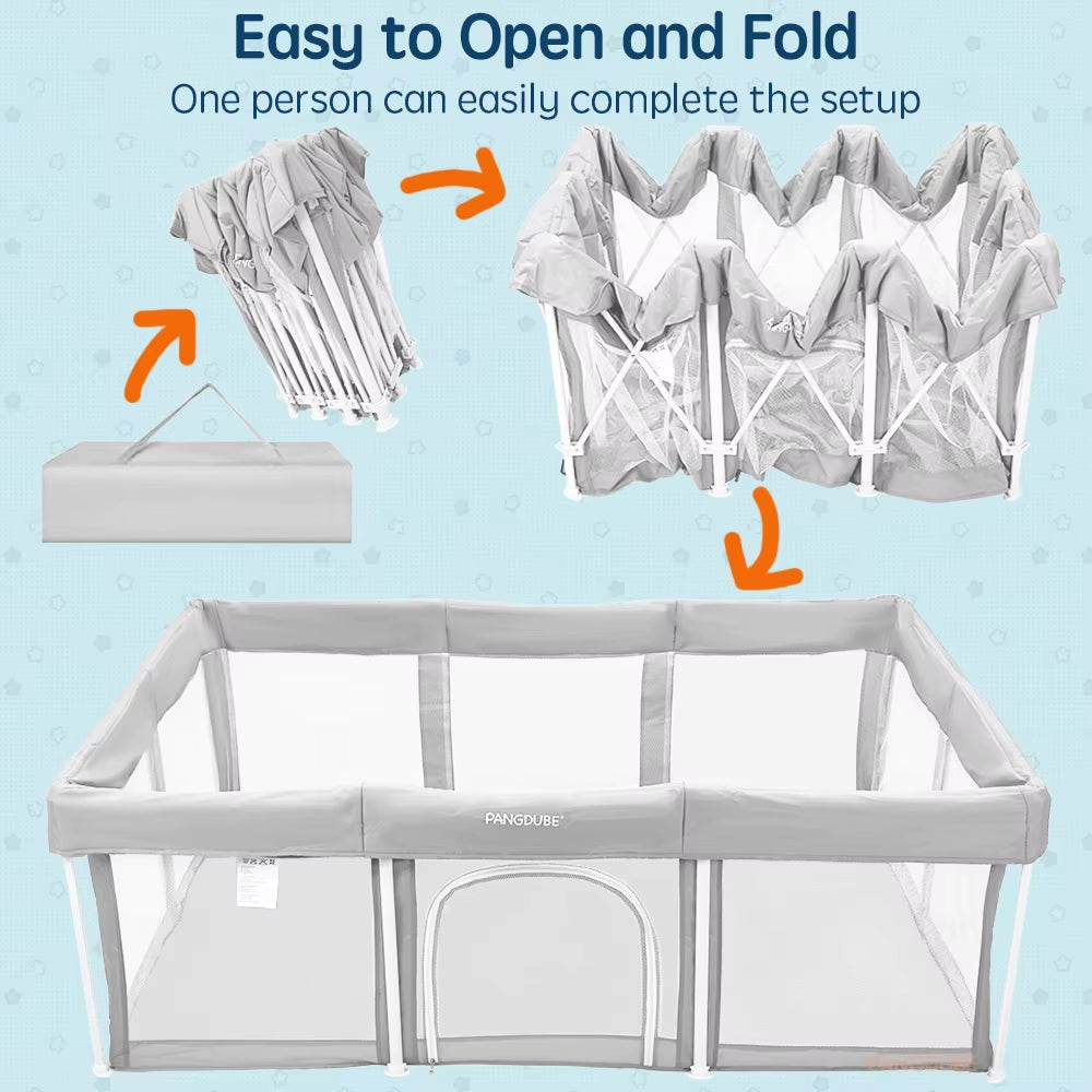 Easy Folding Hildren'S Playpen Baby Games Park Indoor & Outdoor Playground for Kids Baby Activity Fence Toddler Playpen