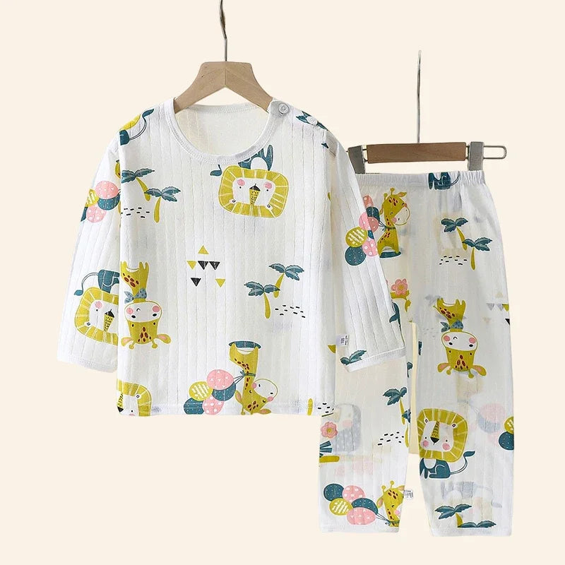 Children Sets Cotton Kids Clothes Long/Short Sleeve Home Sleepwear Children'S Clothing Boy Girl Autumn Winter Tops Pants Suits