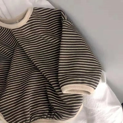 Cotton Children'S Clothing Long Sleeve T-Shirts Striped Baby Boy Girl Tops Casual Kids T-Shirt Autumn Spring Tee 1-8T