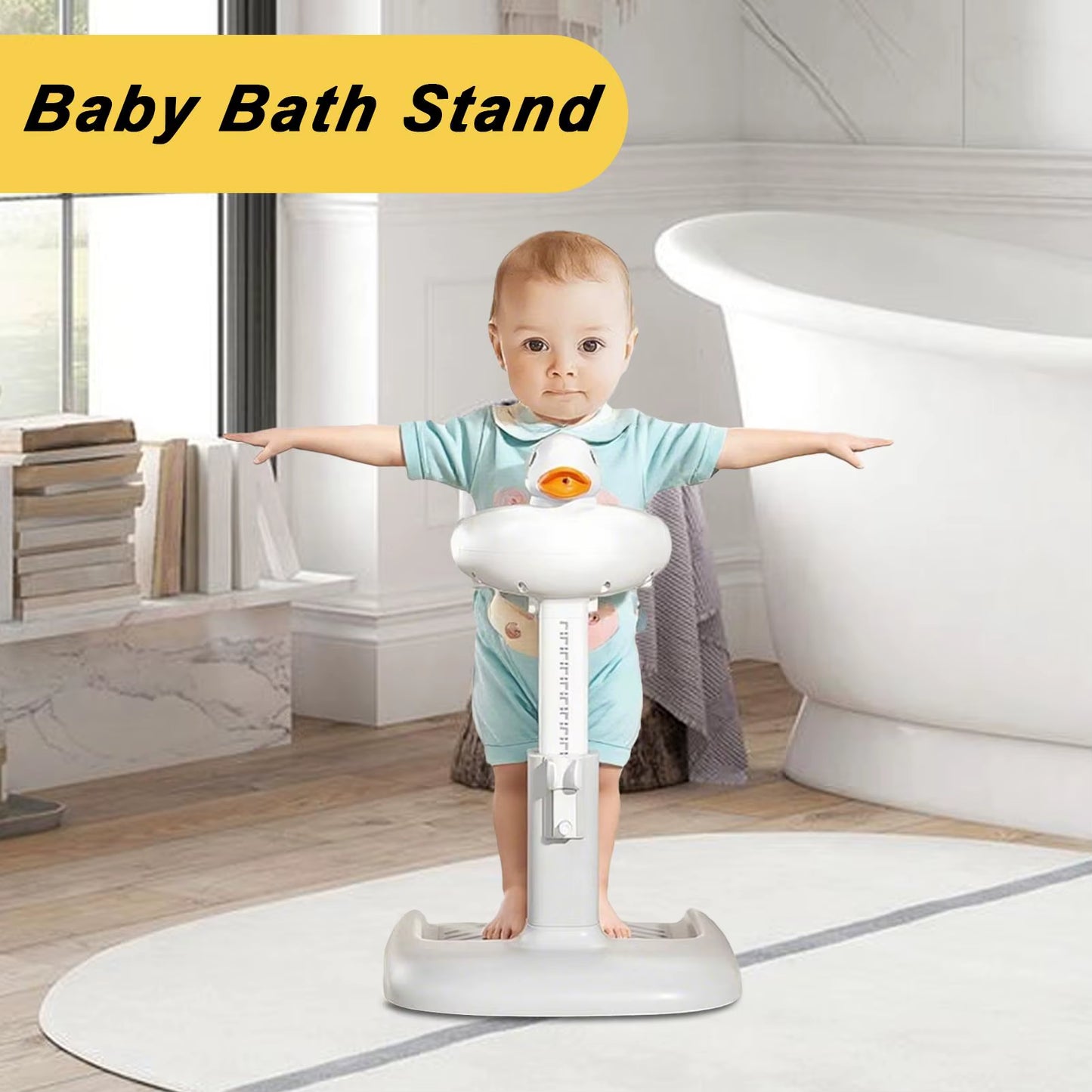 Baby Shower Stand Nursery Bath Stand Adjustable Height Standing Support Portable Shower Device for Kids Boys Girls Enhanced