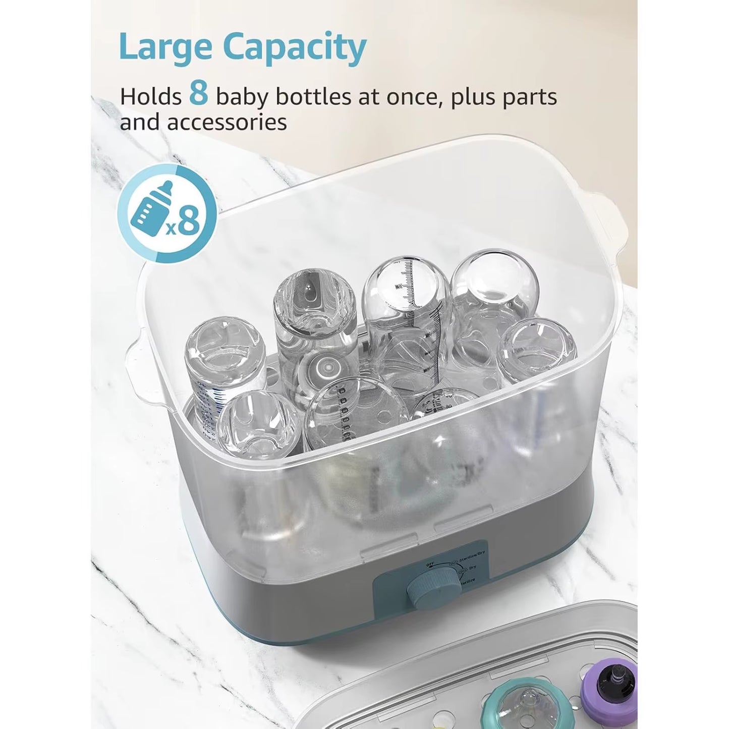 Baby Electric Steam Sanitizer Newborn Feeding Bottle Sterilizers Dryer Heater Large Box Steamer Hightemperature Sterilization