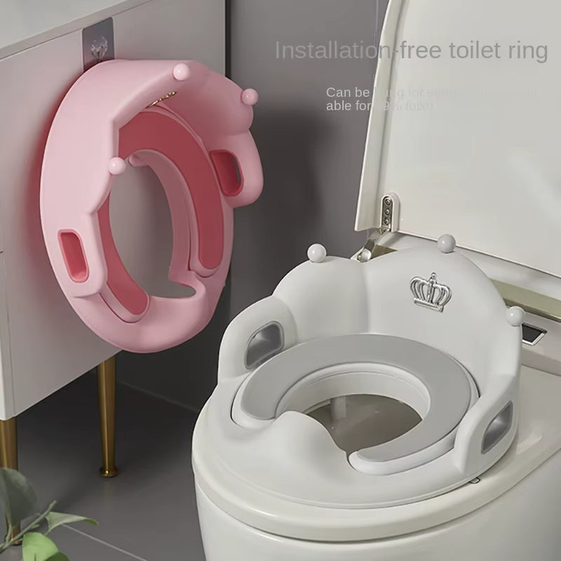 Portable Children'S Toilet Seat Baby Crown Toilet Seat Toddler Auxiliary Toilet Seat Cushion Urinal Toilet Training Seat Cover