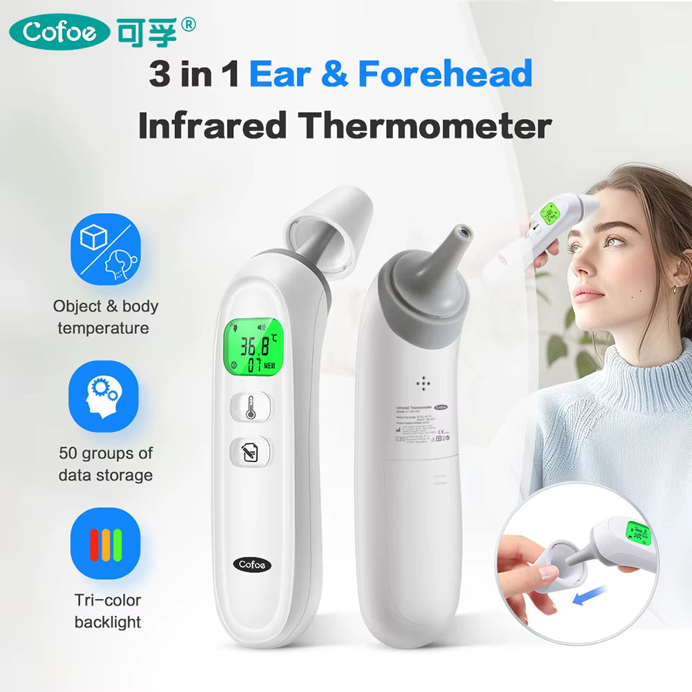 Infrared Fever Thermometer Medical Household Digital LCD Infant Adult Non-Contact Body Temperature Ear Thermometer