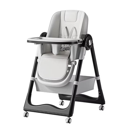 Baby High Chair for Feeding Reclining, Folding and Lifting Baby Eating Chair with Wheels High Chair for Babies Seats