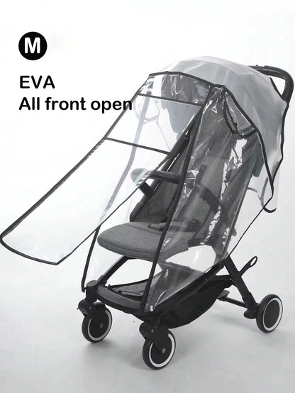 Baby Stroller Accessories Waterproof and Rainproof Cover Transparent Windproof and Dustproof Opened for Baby Stroller Raincoats