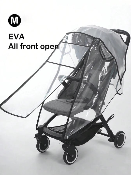 Baby Stroller Accessories Waterproof and Rainproof Cover Transparent Windproof and Dustproof Opened for Baby Stroller Raincoats