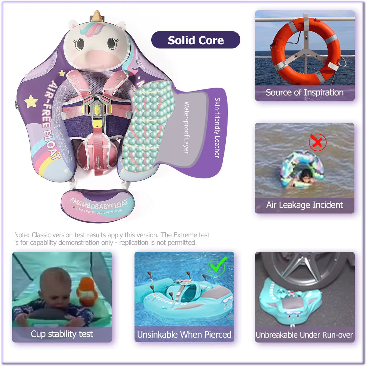 Float Safe Solid Core St-Unicorn B503-143-W-Z Comfort Always: Skin-Friendly Coat Baby Swimming Ring Toddler Pool Float