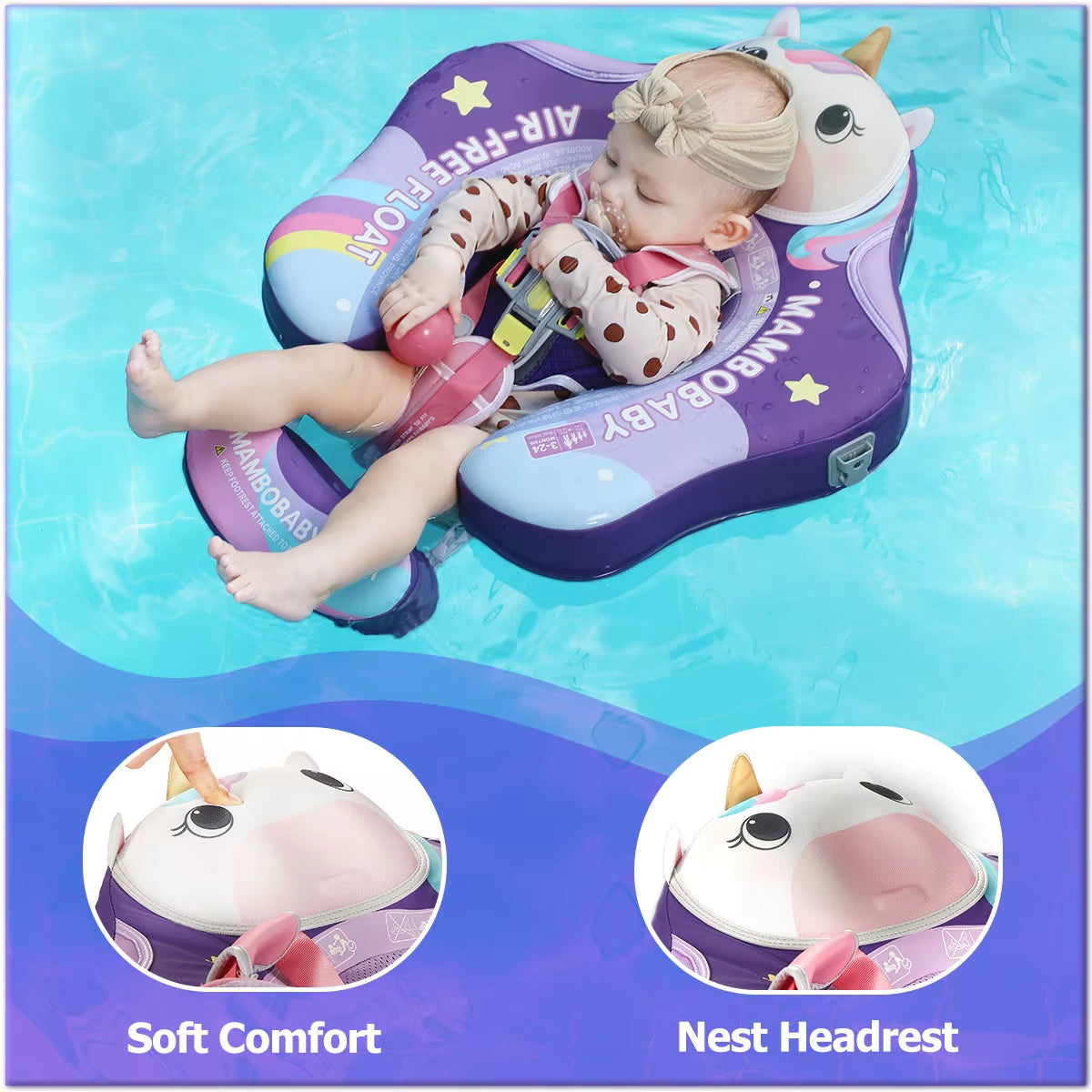 Float Safe Solid Core St-Unicorn B503-143-W-Z Comfort Always: Skin-Friendly Coat Baby Swimming Ring Toddler Pool Float