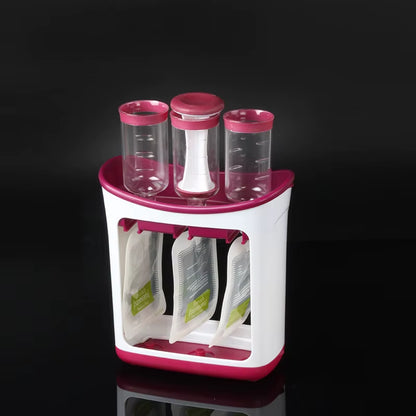 PANGDUBE BAby Complementary Food Squeeze Station with 10Pcs Squeeze Bags Baby Food Dispenser Machine Baby Food Mills