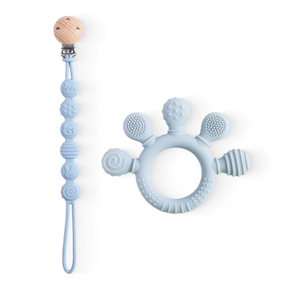 1Pc Silicone Teether,Food Grade Baby 0-12 Toys,Teething Ring Sensory Toys for Toddlers,Silicone Animal Soothing Toys Accessories