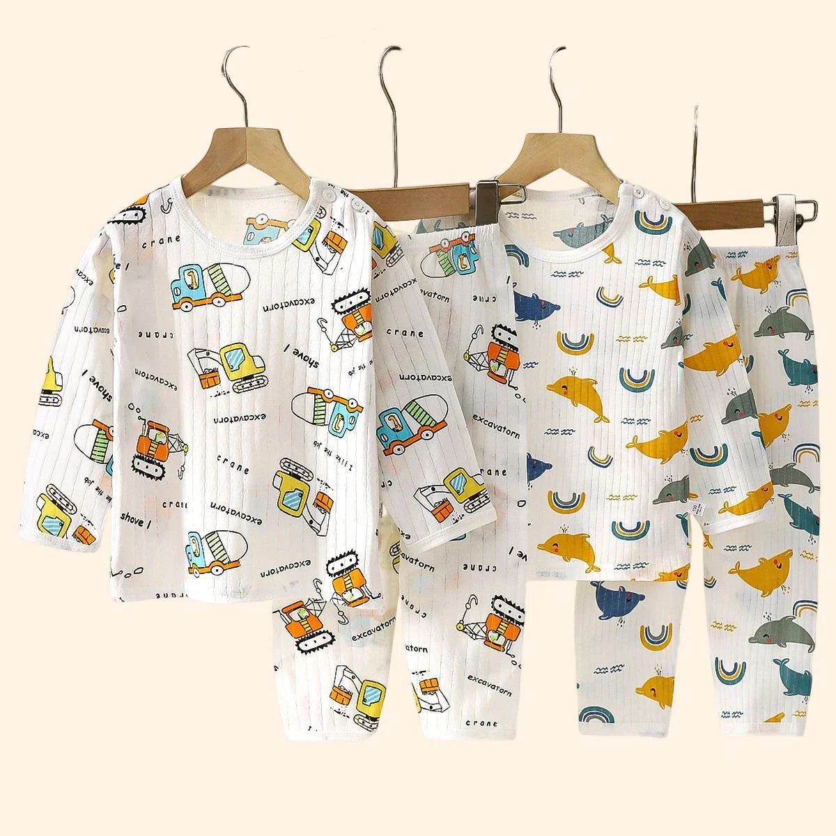 Children Sets Cotton Kids Clothes Long/Short Sleeve Home Sleepwear Children'S Clothing Boy Girl Autumn Winter Tops Pants Suits